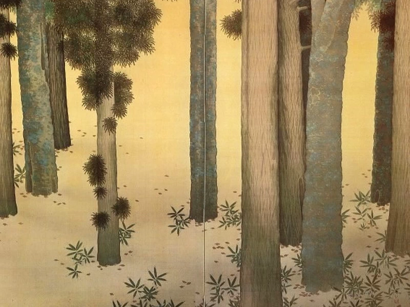 1874-Shunsō Hishida - Foglie cadute